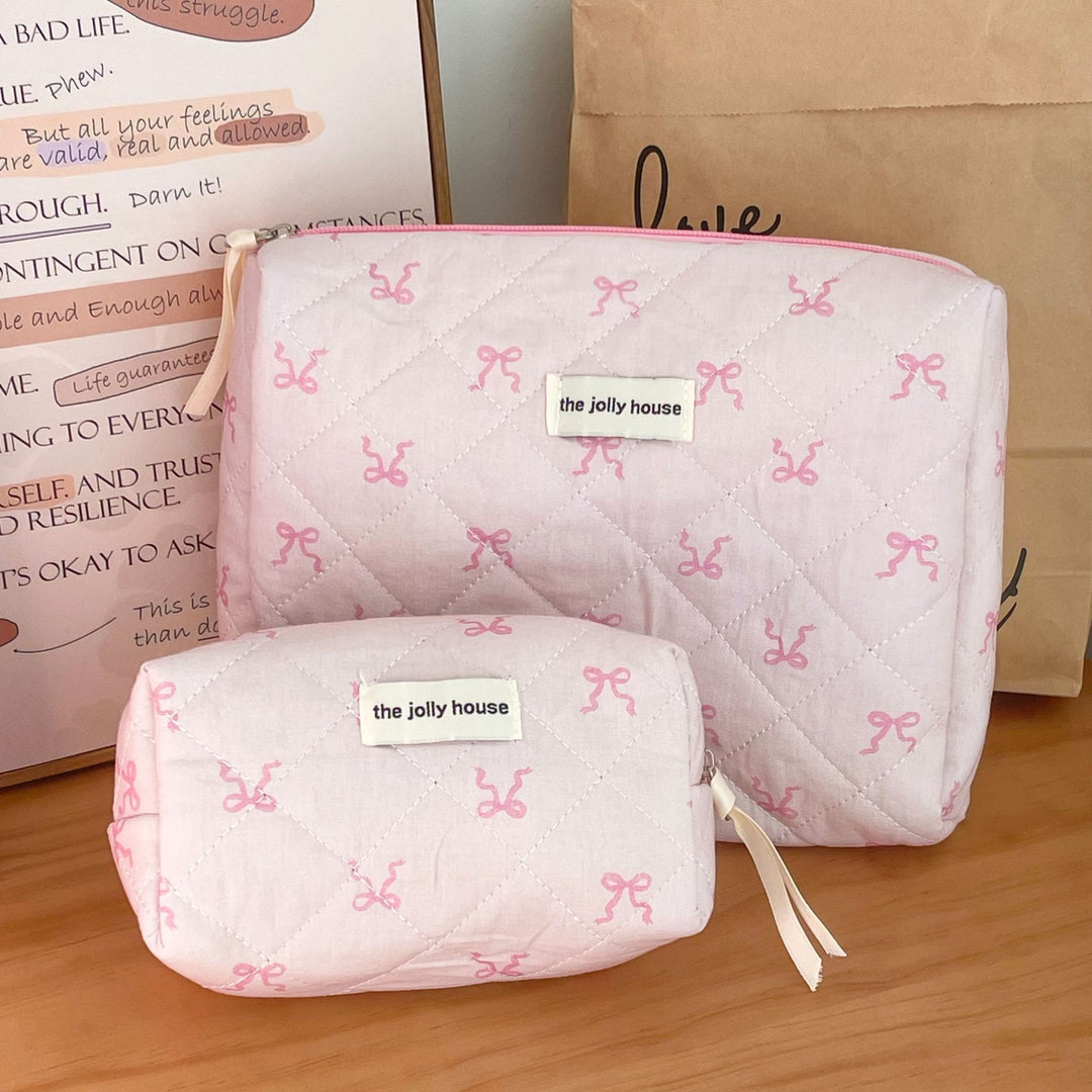 Ribbon Bow Makeup Bag For Students Korean Edition Just NoNy