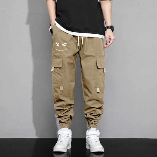 Spring And Autumn Men's New Trendy Loose Cargo Pants Versatile Outdoor Multi-pocket Leisure Just NoNy