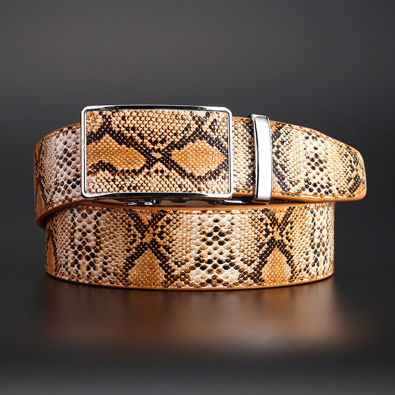 Automatic Buckle Vintage Leather Belt