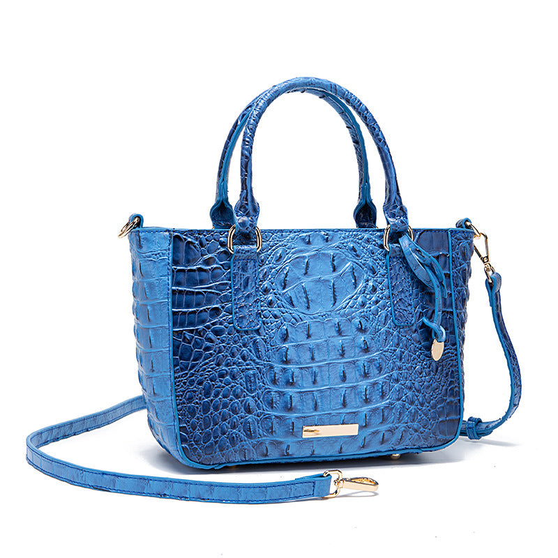 Women's Fashion Retro Brahmin Crocodile Pattern Portable Underarm Messenger Bag Just NoNy