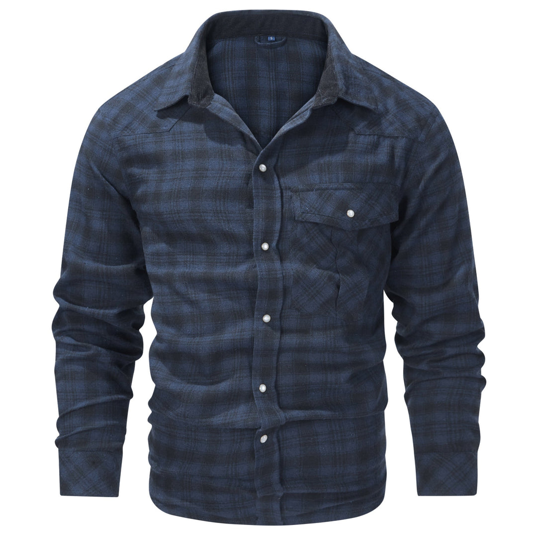 Western Style Flannel Long Sleeve Mens Shirt