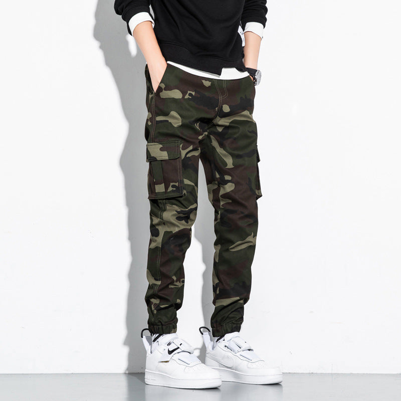Men's Casual Pants Men's Sports Tooling Nine-Point Pants Korean loose Cotton Pants Men Just NoNy