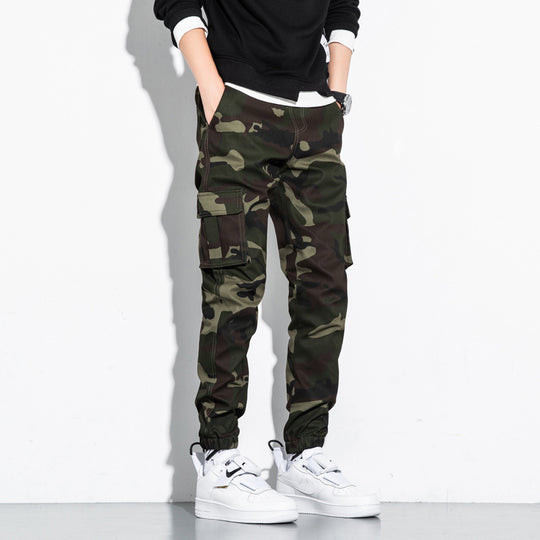 Men's Casual Pants Men's Sports Tooling Nine-Point Pants Korean loose Cotton Pants Men Just NoNy