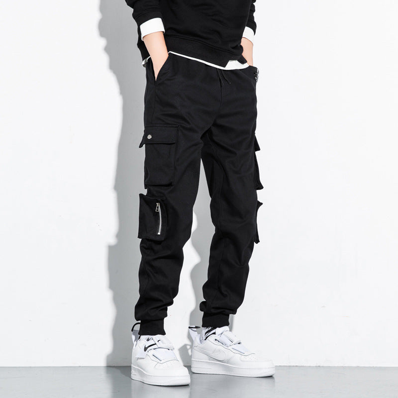 Men's Casual Pants Men's Sports Tooling Nine-Point Pants Korean loose Cotton Pants Men Just NoNy