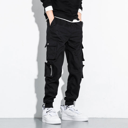 Men's Casual Pants Men's Sports Tooling Nine-Point Pants Korean loose Cotton Pants Men Just NoNy