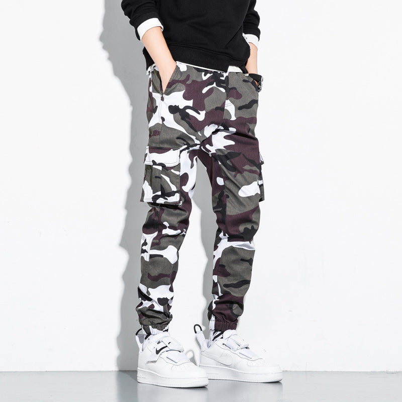 Men's Casual Pants Men's Sports Tooling Nine-Point Pants Korean loose Cotton Pants Men Just NoNy