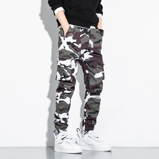 Men's Casual Pants Men's Sports Tooling Nine-Point Pants Korean loose Cotton Pants Men Just NoNy
