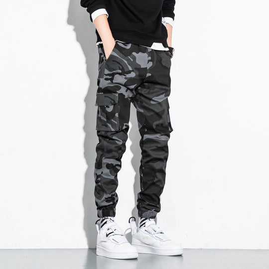 Men's Casual Pants Men's Sports Tooling Nine-Point Pants Korean loose Cotton Pants Men Just NoNy