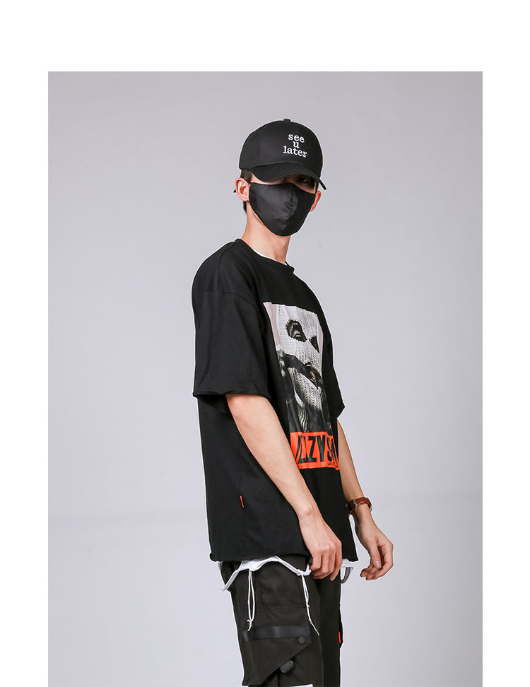 Men Hip Hop Lazy Star T-shirt-justnony