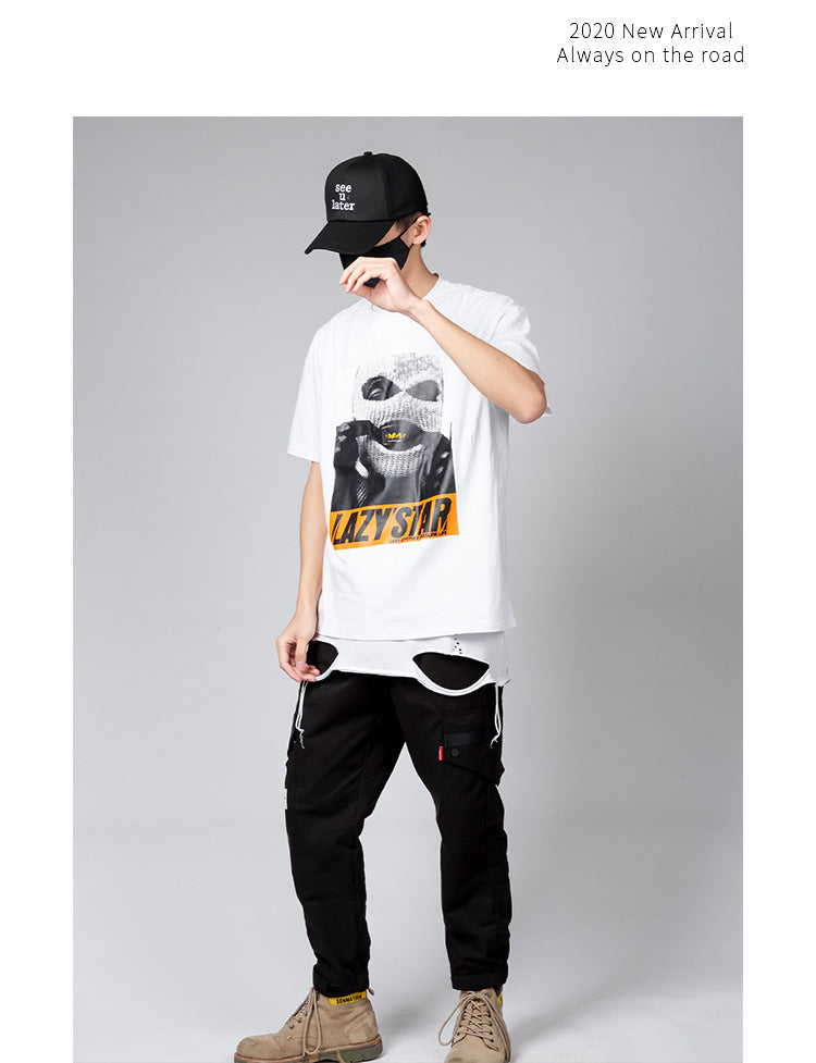 Men Hip Hop Lazy Star T-shirt-justnony