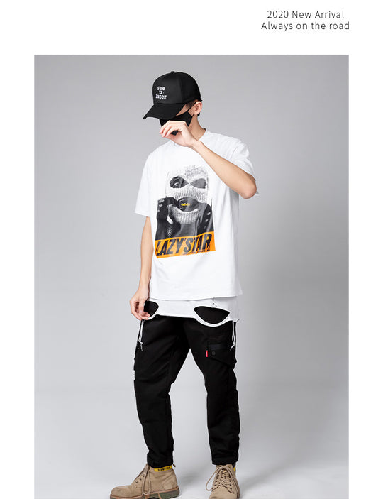 Men Hip Hop Lazy Star T-shirt-justnony