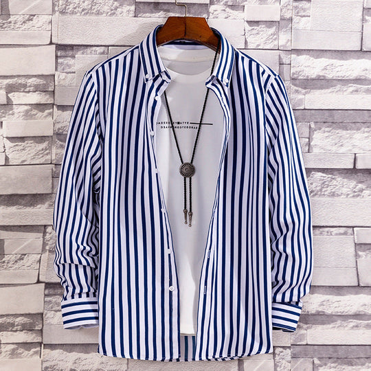 Striped Printed Long-sleeved Men