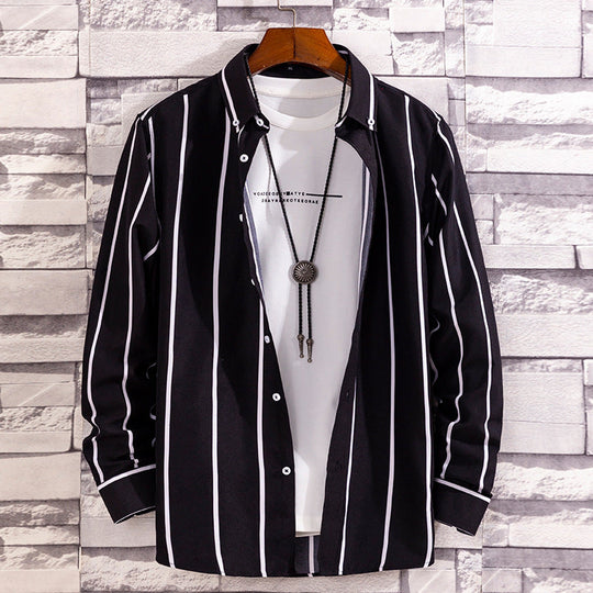 Striped Printed Long-sleeved Men