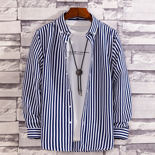 Striped Printed Long-sleeved Men