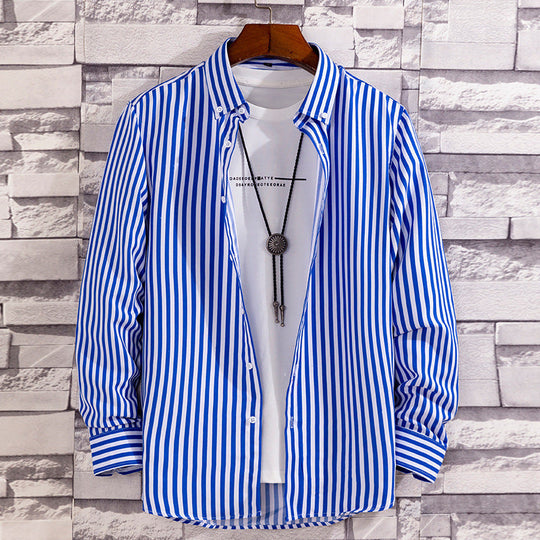Striped Printed Long-sleeved Men