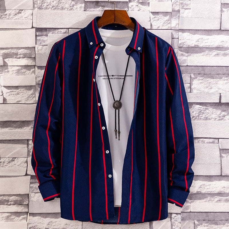 Striped Printed Long-sleeved Men