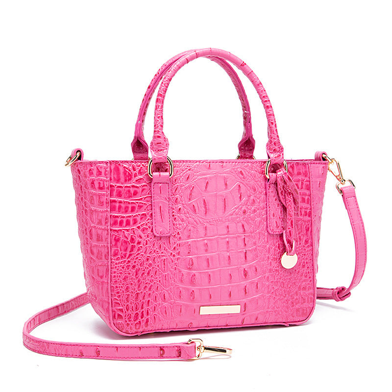 Women's Fashion Retro Brahmin Crocodile Pattern Portable Underarm Messenger Bag Just NoNy