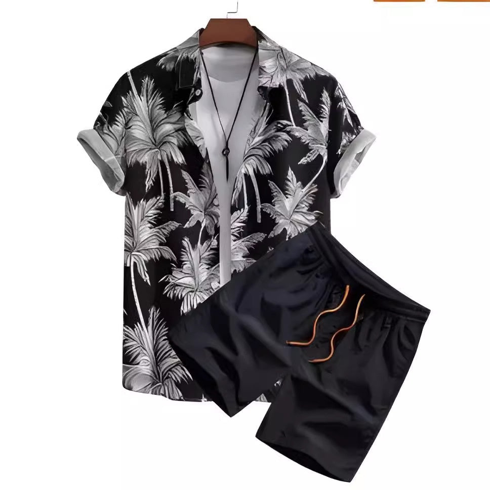 Colorful Hawaiian Men's Shirt Set-justnony