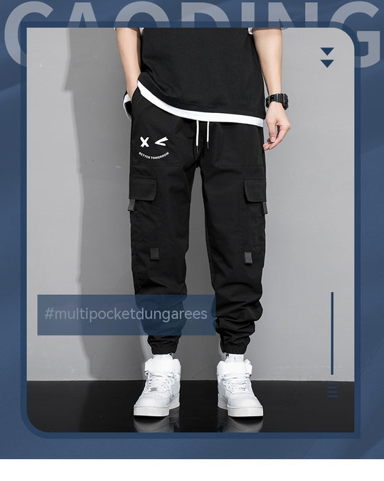 Spring And Autumn Men's New Trendy Loose Cargo Pants Versatile Outdoor Multi-pocket Leisure Just NoNy