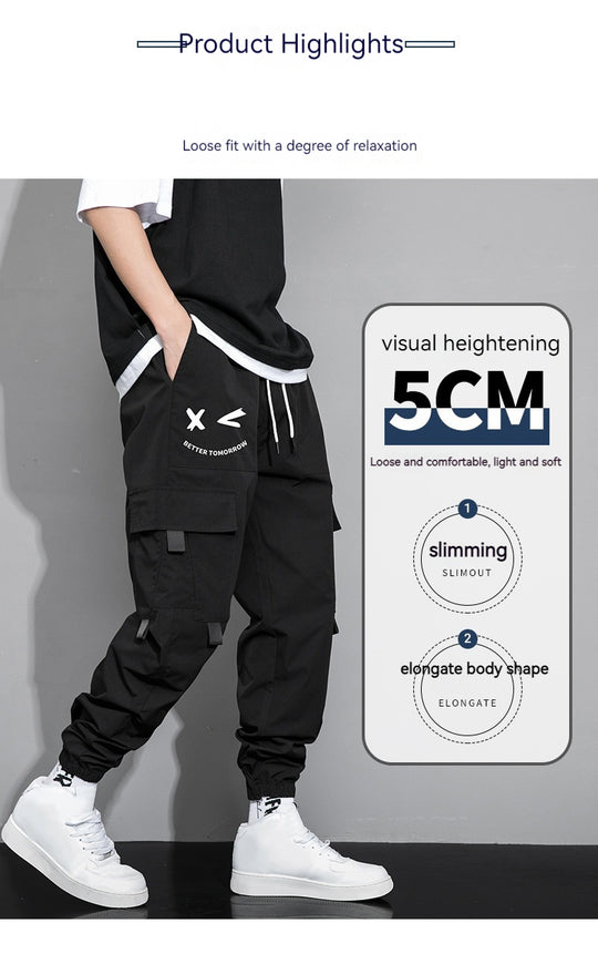 Spring And Autumn Men's New Trendy Loose Cargo Pants Versatile Outdoor Multi-pocket Leisure Just NoNy