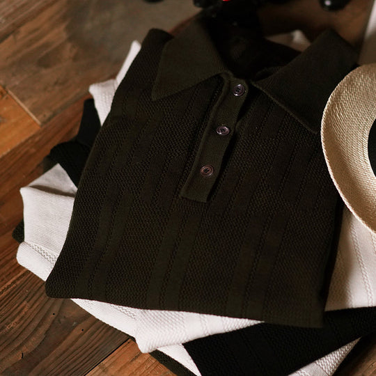 Men's Short-sleeved Lapel Knitted Polo Shirt Just NoNy