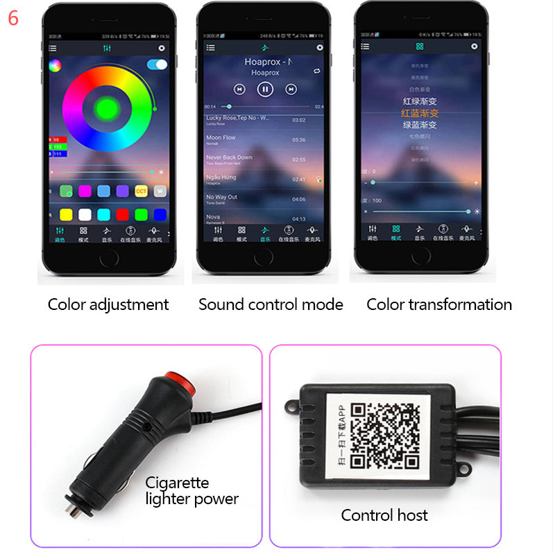 Car Fiber Optic Ambient Light Modified Car Interior Cool Light APP Rhythm Light