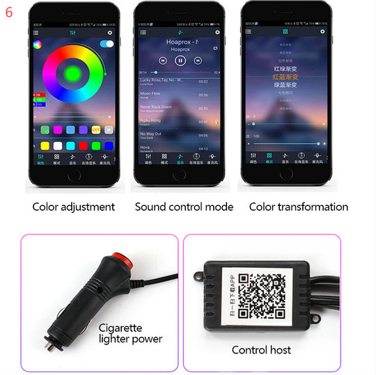Car Fiber Optic Ambient Light Modified Car Interior Cool Light APP Rhythm Light