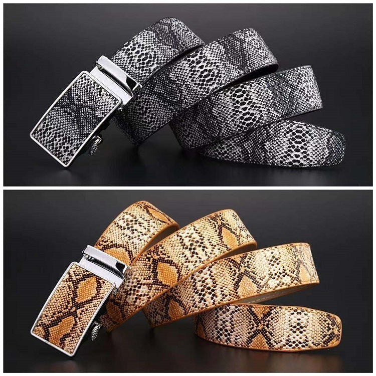 Automatic Buckle Vintage Leather Belt
