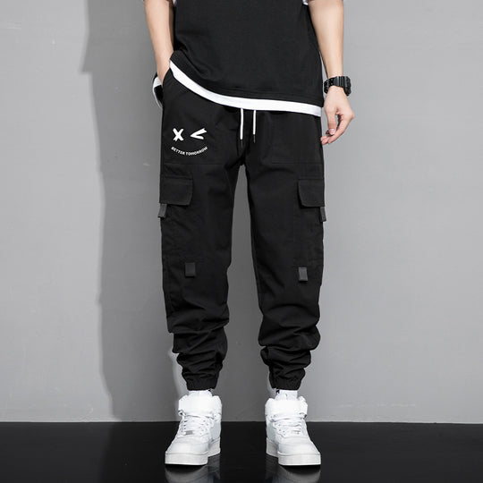 Spring And Autumn Men's New Trendy Loose Cargo Pants Versatile Outdoor Multi-pocket Leisure Just NoNy