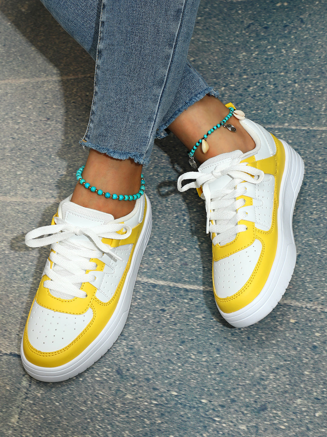 Ins European And American Fashion Platform Couple's Soft Bottom Comfortable Board Shoes Can Be Tie Up Just NoNy