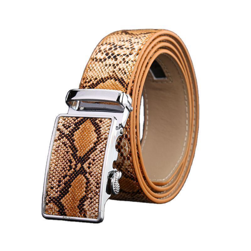 Automatic Buckle Vintage Leather Belt