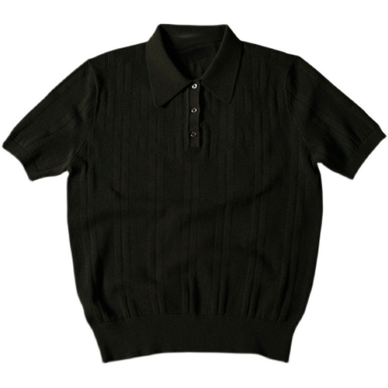 Men's Short-sleeved Lapel Knitted Polo Shirt Just NoNy