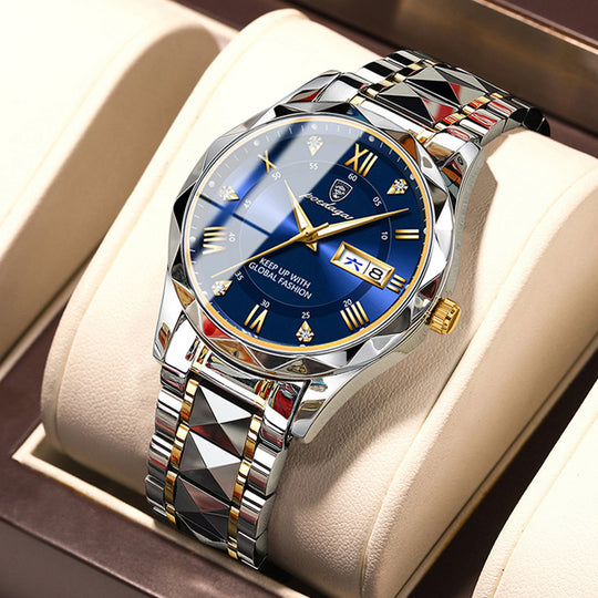 Men's Waterproof Double Calendar Luminous Quartz Watch Just NoNy