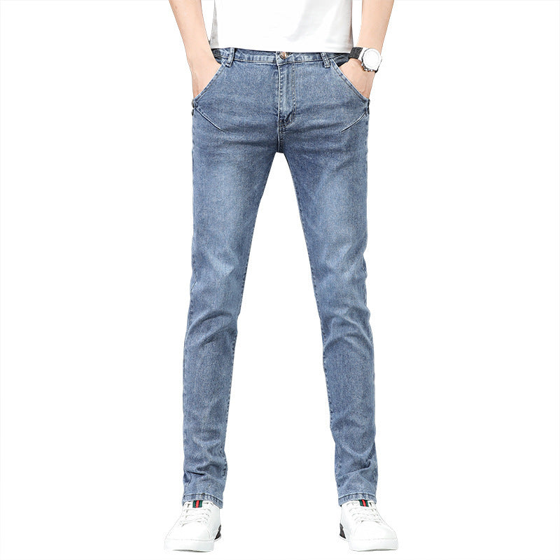 Jeans Men's Korean-style Slim Fit Stretch Skinny Trousers Just NoNy