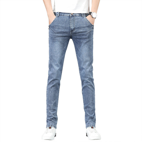 Jeans Men's Korean-style Slim Fit Stretch Skinny Trousers Just NoNy