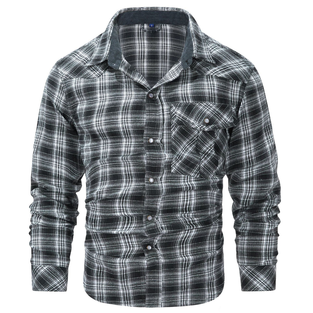 Western Style Flannel Long Sleeve Mens Shirt