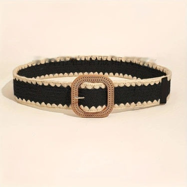 Elegant Ladies Wooden Buckle Waist Belt