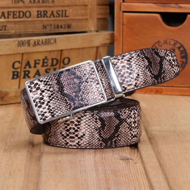 Automatic Buckle Vintage Leather Belt