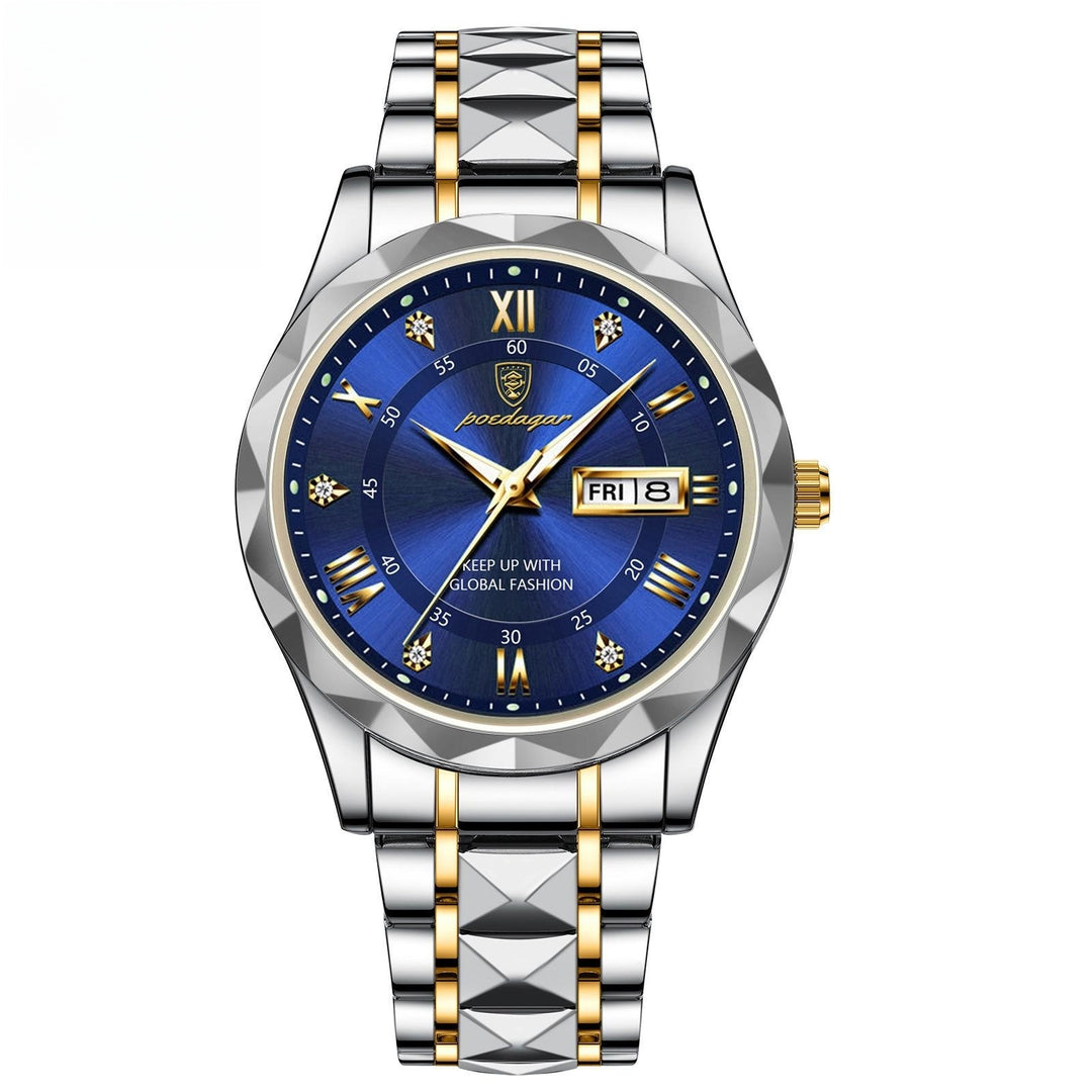 Men's Waterproof Double Calendar Luminous Quartz Watch Just NoNy