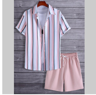 Colorful Hawaiian Men's Shirt Set-justnony