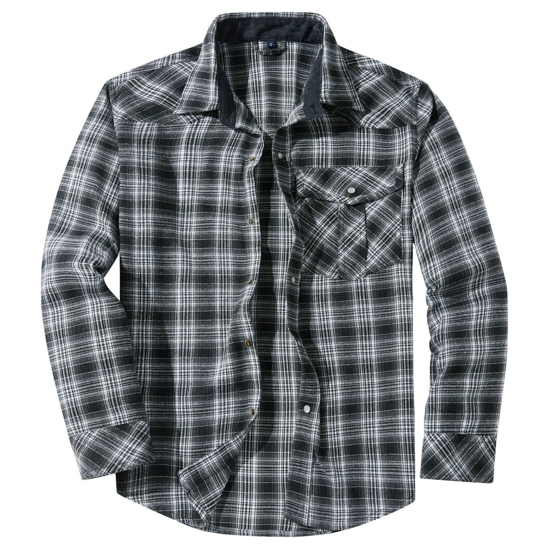Western Style Flannel Long Sleeve Mens Shirt