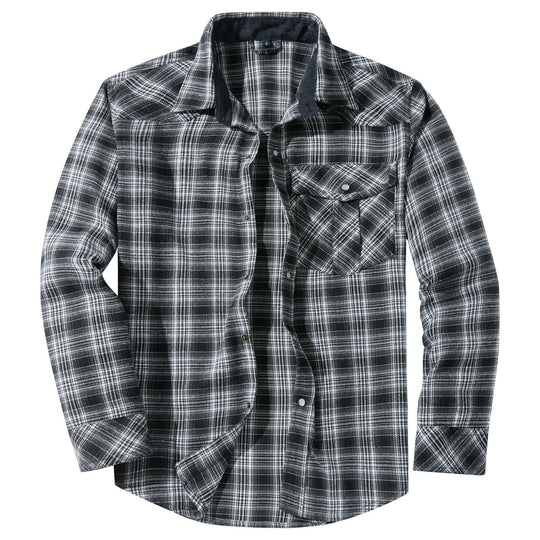 Western Style Flannel Long Sleeve Mens Shirt