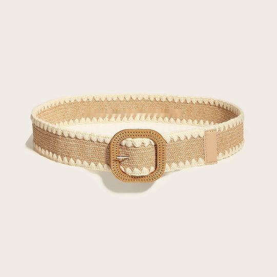 Elegant Ladies Wooden Buckle Waist Belt