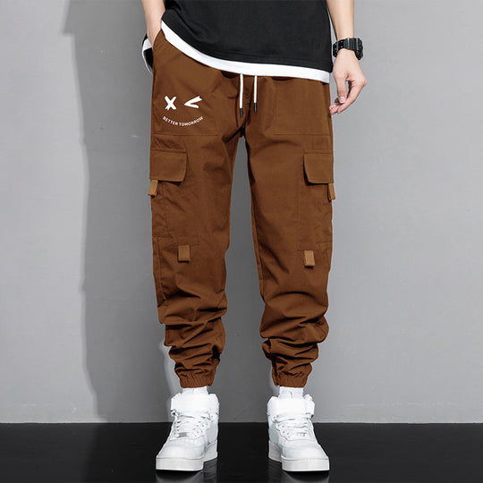Spring And Autumn Men's New Trendy Loose Cargo Pants Versatile Outdoor Multi-pocket Leisure Just NoNy