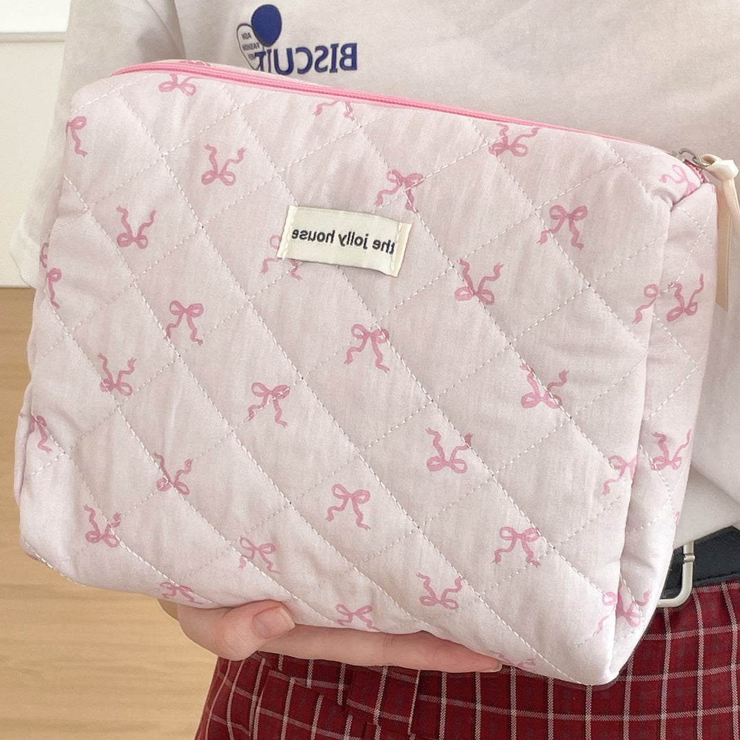 Ribbon Bow Makeup Bag For Students Korean Edition Just NoNy