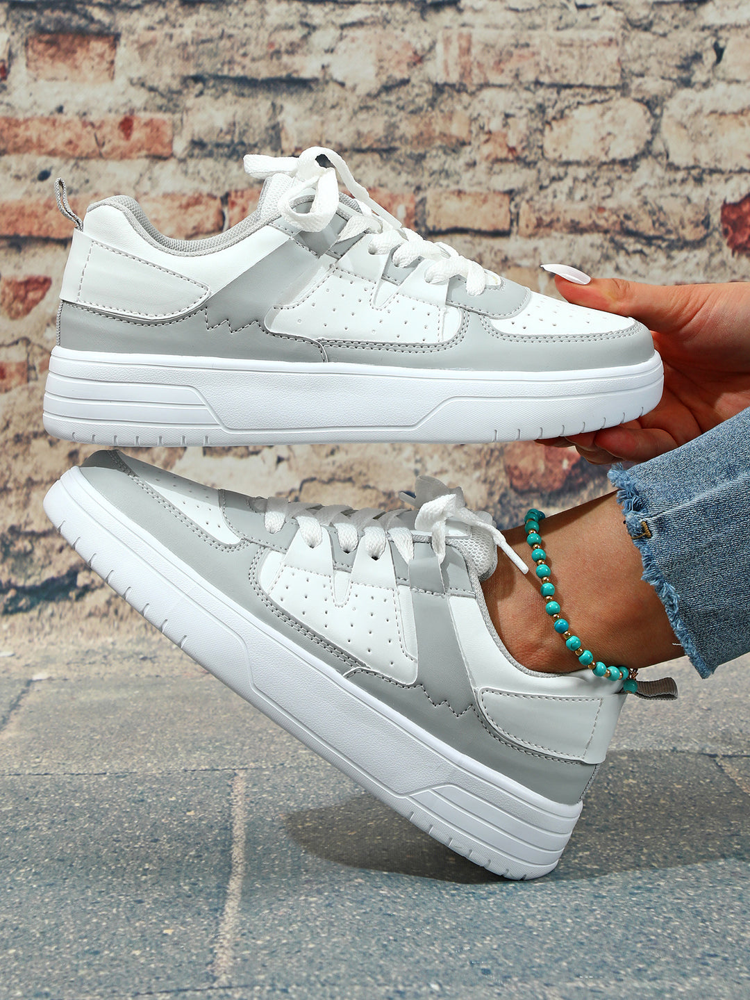 Ins European And American Fashion Platform Couple's Soft Bottom Comfortable Board Shoes Can Be Tie Up Just NoNy