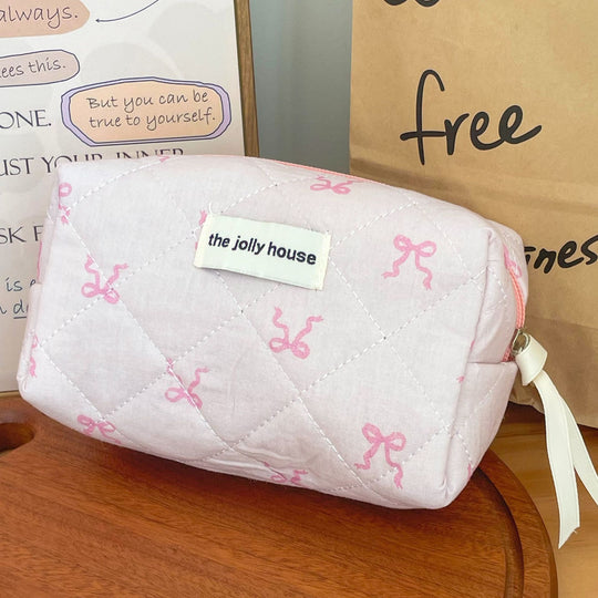 Ribbon Bow Makeup Bag For Students Korean Edition Just NoNy