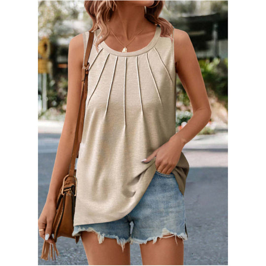 Women's Toothpick Round Neck Sleeveless Vest T-shirt Just NoNy