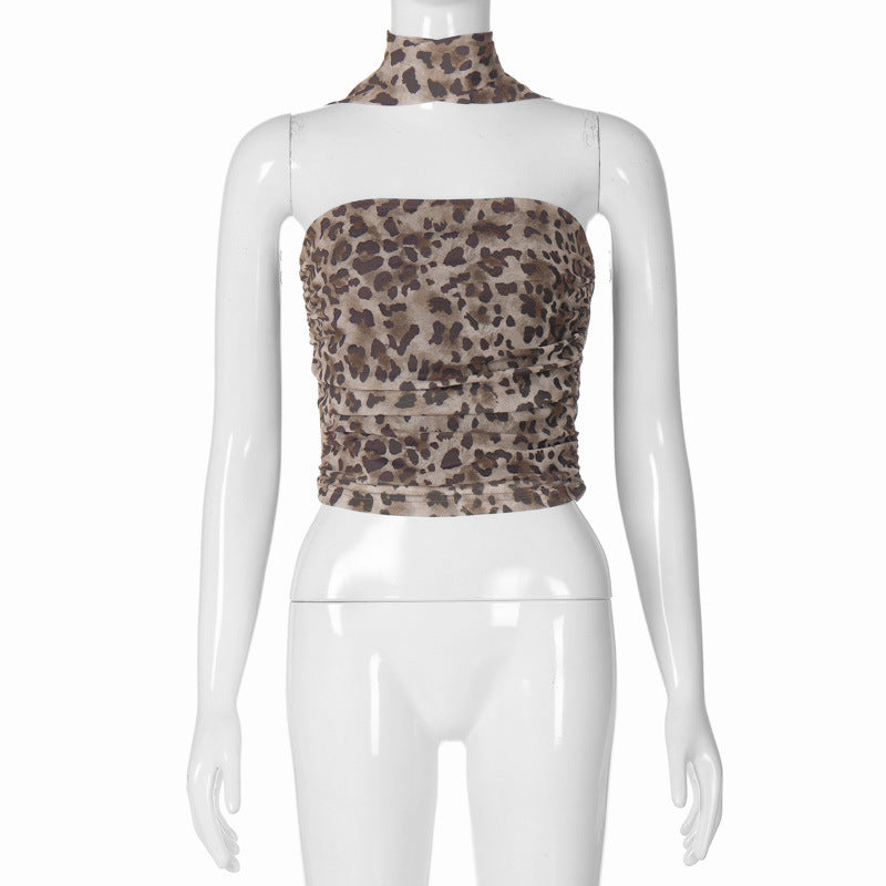 Leopard Print Sexy Bandeau Slimming Vest-justnony