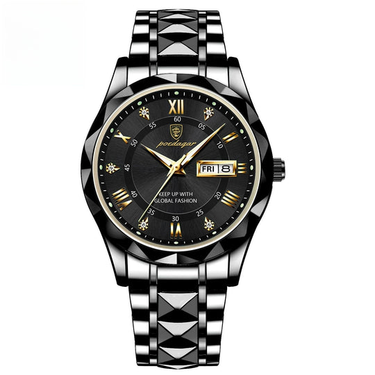 Men's Waterproof Double Calendar Luminous Quartz Watch Just NoNy